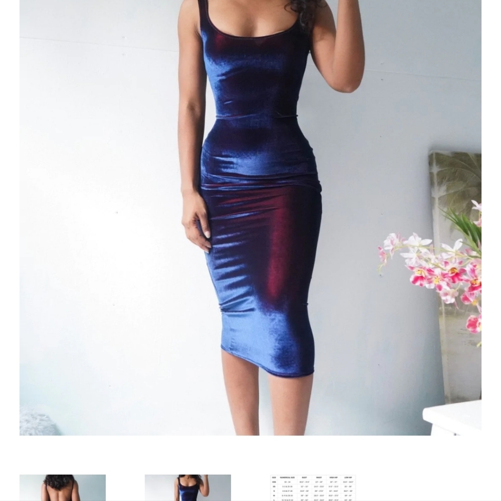 90’s Inspired Velvet Iridescent Midi Dress by Masha&Jlynn - XS